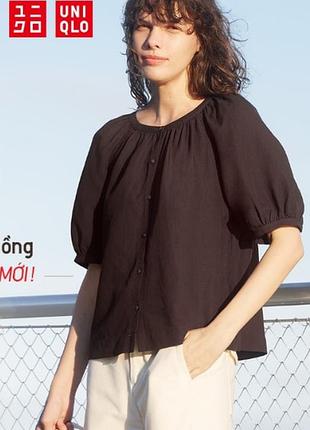 Блузка з суміші льону uniqlo