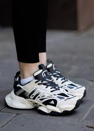 Р.36-41 кроссовки adidas vento xlg runner deluxe white black grey ad119