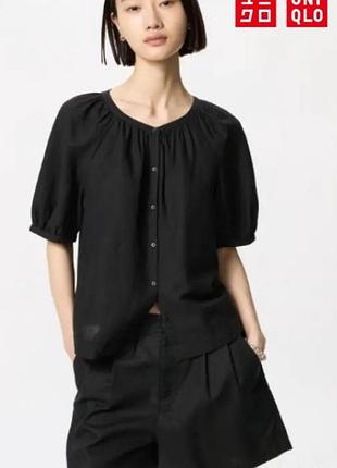 Блузка з суміші льону uniqlo