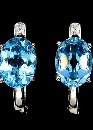 Серьги серебро 925 натуральный топаз
