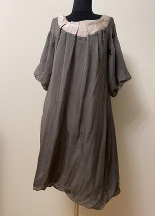 Жіноча шовкова сукня кольору хаки reiss 8/10 розміру