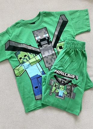 Новий літній костюм для хлопчика minecraft зелений (розміри в наявності)