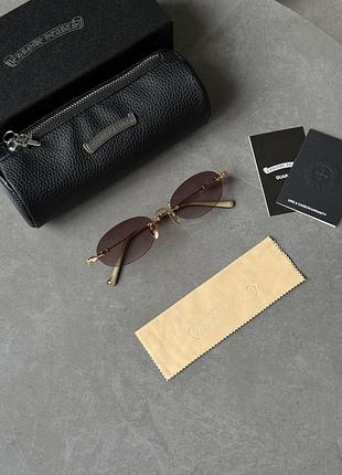 Очки chrome hearts brown/gold gp-brbbp-p-s 55/20/144 pills