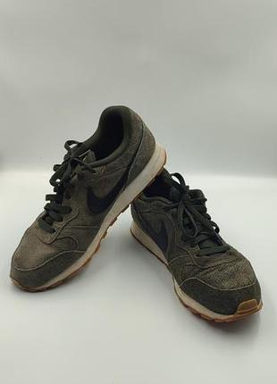 👟 чоловічі кросівки nike md runner 2 suede оригінал розмір 44 (28 см) замшеві хакі  043