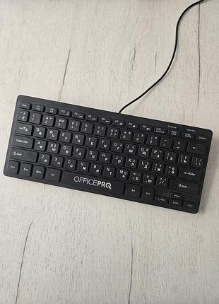 Компактная клавиатура officepro sk240 black / проводная мини клавиатура