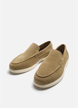 Замшевые лоферы ф.zara р.40 на стопу 26см