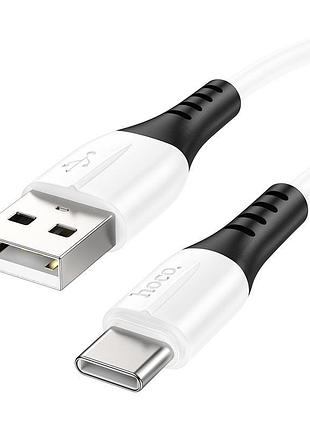 Економний силіконовий кабель hoco. x82 usb на type-c ток до 3a 1.0 м /3.28ft white