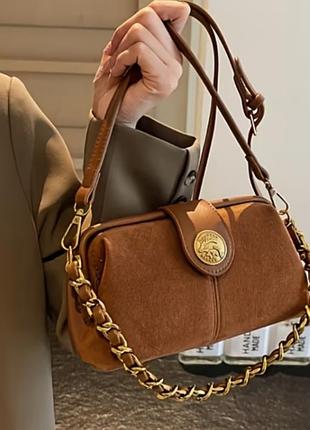 Сумка-ридикюль у вінтажному стилі (frame bag) • насичений теракот
