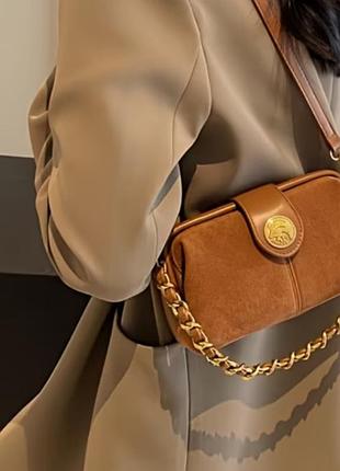 Сумка-ридикюль у вінтажному стилі (frame bag) • насичений теракот