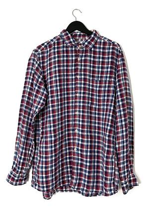 Лляна сорочка в клітинку uniqlo