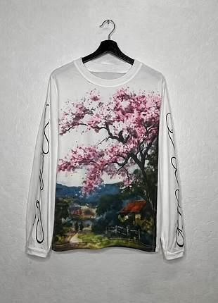 Лонгслив bloom rose revolution white long sleeve
