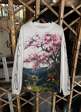 Лонгслив archive rose revolution white viscose long sleeve