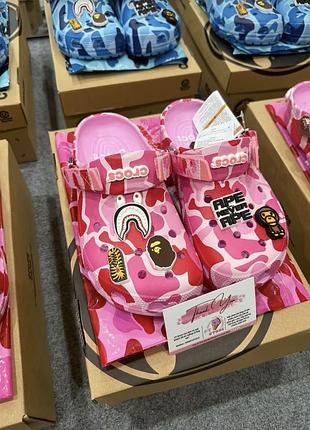 Тапки crocs x bape
