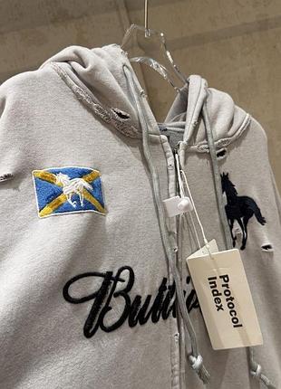 Худи protocol index buttivore zip hoodie / white melange — купить
