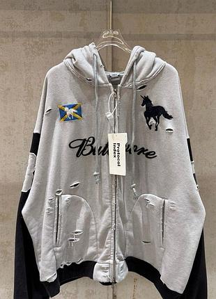 Худи protocol index buttivore zip hoodie / white melange