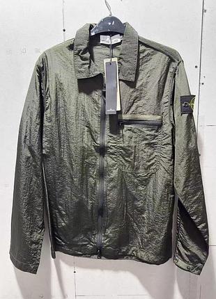 Куртка stone island 2023 green nylon metal econyl overshirt