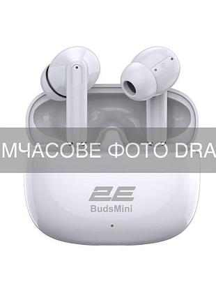 Наушники tws 2e budsmini, bt 6.0, ipx4, sbc, touch control, mic, белый