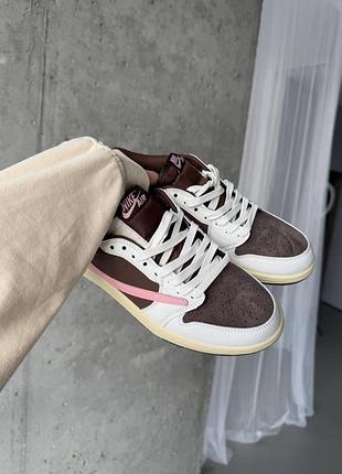 Nike air jordan 1 low dark pony  pink oxford x travis scott