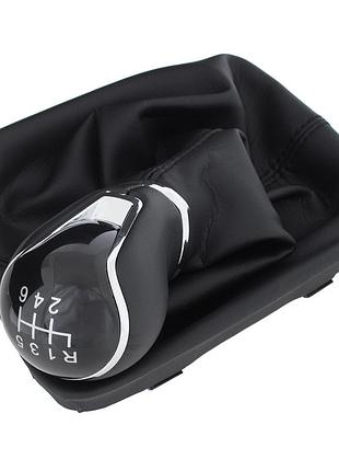 Seat leon iii 12-17 ручка перемикання передач черная екошкира + чехол из рамкою 6 видгукив