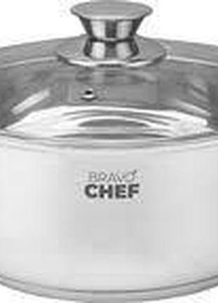 Кастрюля bravo chef safran нерж 18 см (2.0 л) с крышкой