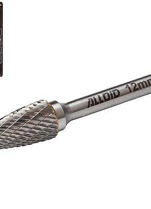 Alloid pro. борфреза твердосплавная по металлу, тип f, d-12мм, d-6мм, l-70мм