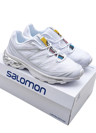 Кроссовки женские мужские/подростковые salomon xt 6 белые летние демисезонные весна-лето-осень текстиль размер 37-41 новые 1200
