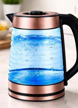 Электрочайник 2.5 л 2600 вт с подсветкой из рифленого стекла top kitchen tk 00237