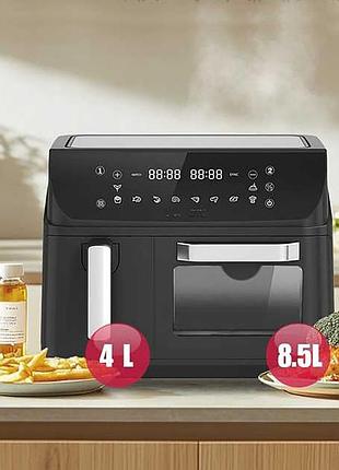 Аерофритюрниця двокамерна sokany sk-10060 2400 вт 4 л + 8,5 л чорний для здорового смаження