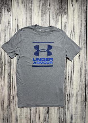 Under armour футболка оригинал серая s размер с голубым логотипом