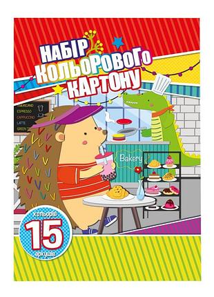Набор цветного картона ап-1105 а4-15, 15 листов, односторонний вид 1 | maxisvit