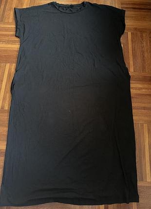 Нова базова великий розмір плаття чорна сукня -футболку вільного крою (t-shirt dress) бренду george 2xl uk 🇬🇧