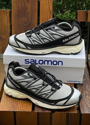 Кроссовки мужские salomon xt6 expance (черно-серые) летние демисезонные весна-лето-осень текстиль размер 41-44 новые 1210-8