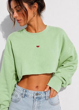 Яркий кроп свитшот от topshop