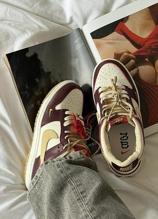 😍 женские кроссовки nike sb dunk lx white maroon