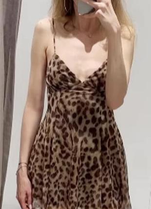 Коротка легка сукня zara, леопард