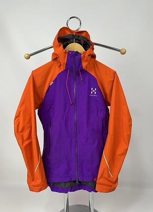 Haglöfs lim series gore-tex жіноча мембранна куртка s оригінал outdoor shell фіолетово-помаранчева