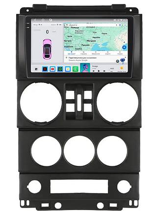 Штатная магнитола lesko для jeep wrangler 4 doors 2007-2010 экран 9" (prime 4/64 qled) 2шт