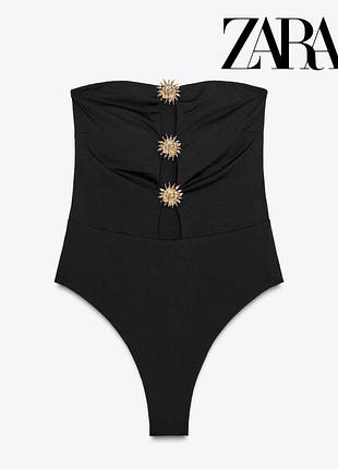 Трендовый купальник бандо от zara в наличии