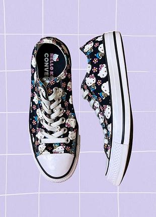 Низкие кеды конверсы converse с принтом хеллоу китти hello kitty