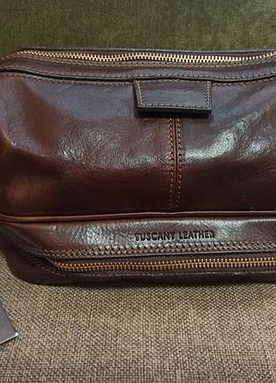 Мужской кожаный нессер tuscany leather tl142204 brown
