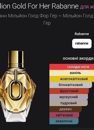 Тревел версия парфюма million gold for her от rabanne - 10мл