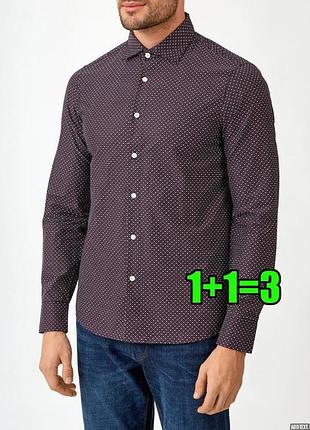 😉1+1=3 шикарна чоловіча бордо сорочка оксфорд redherring, розмір 48 - 50