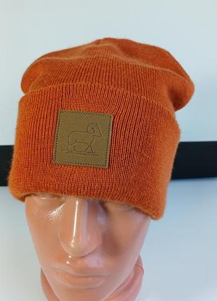 Шапка woolx merino wool blend beanie | помаранчева | оригінал