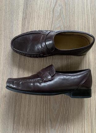 Мужские кожаные лоферы туфли clarks