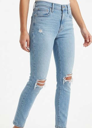 Джинсы рваные, стрейчевые levi's, w 30, 
l 32.