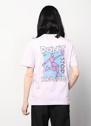 Новая футболка reebok "don't stop moving" / оригинал / розовая с принтом