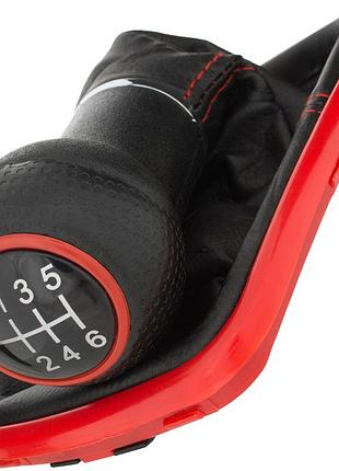 Vw golf iv 97-06 ручка перемикання передач + чехол с red frame 6 передач 23 mm