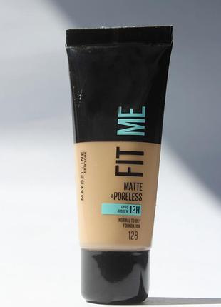🏻 матовий тональний мейбілін maybelline fit me matte poreless foundation мейбелін тоналка 128 warm nude теплого підтону теплий підтон