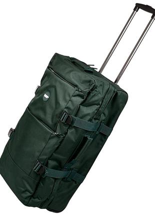 Сумка дорожная на колесах r33689, размер 68×37×25 см, телескопическая ручка, темно-зеленый
