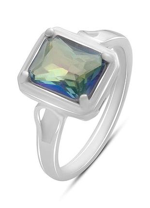 Срібне кільце високої якості з містиком топазом 1.6ct, вага виробу 3,25 г (2191230) 18.5 розмір